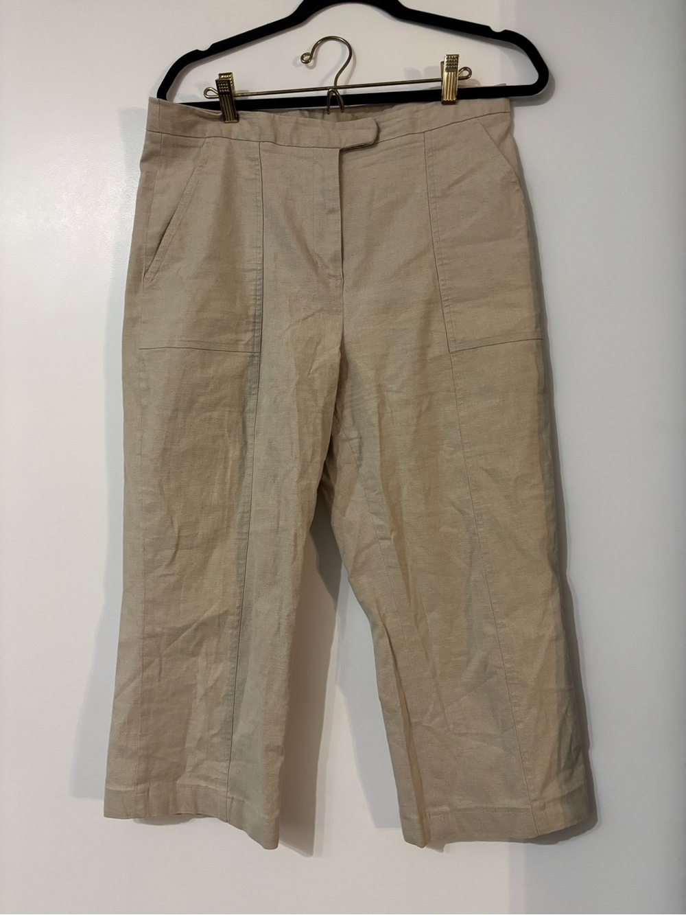 Calvin Klein Beige Wide Leg Capris Size 10